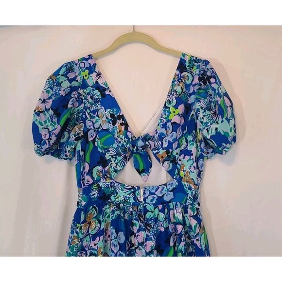 New Lilly Pulitzer Spring Multicolor Floral Grace Tiered Midi Dress US 00 - Picture 7 of 7